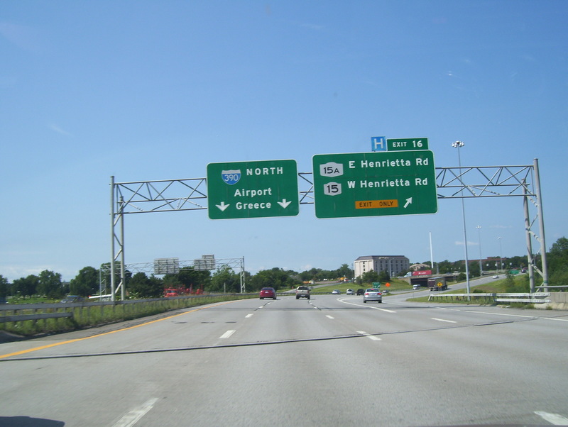 Interstate 390/NY 390 Northbound New York State Roads