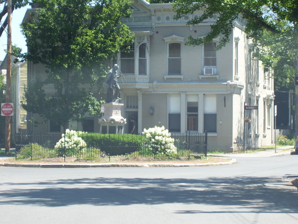 The traffic circle on Front Street