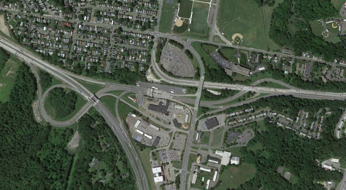 The Thruway at I-787 and US 9W in 2015