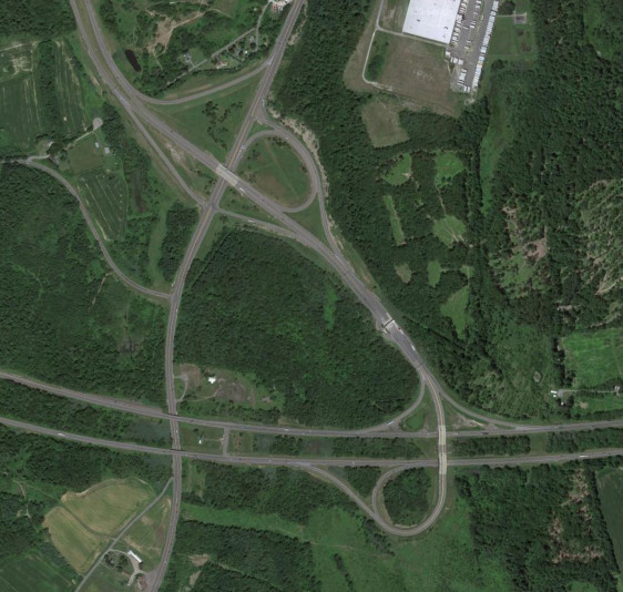 I-90 and the Thruway at US 9 in 2015