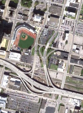 I-190 at Elm Street and Oak Street in 2011