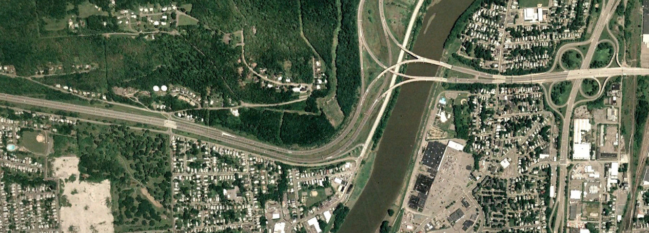 NY 17 at Kamikaze Curve in Binghamton in 2006