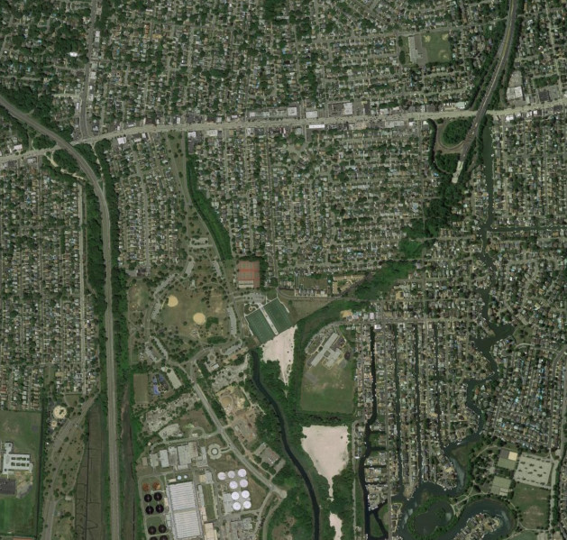 The ROW for NY 135 from the Wantagh Parkway to Merrick Road in 2014