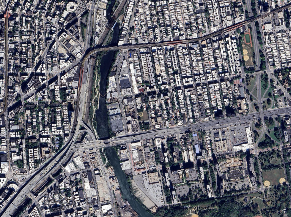 The interchange between the Bruckner Expressway and Sheridan Boulevard in 2025