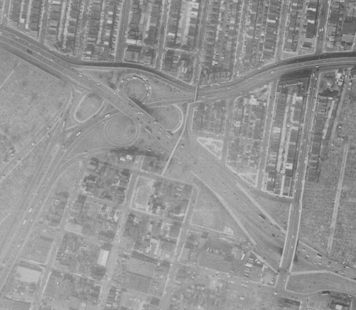 The Long Island Expressway at the Brooklyn-Queens Expressway in 1966