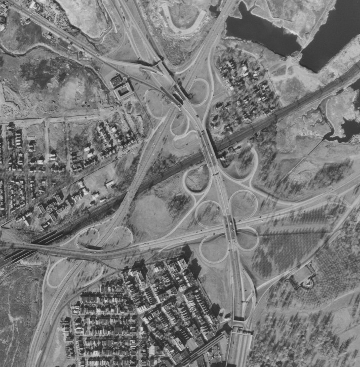 The New England Thruway at the Pelham Parkway and Hutchinson River Parkway in 1966