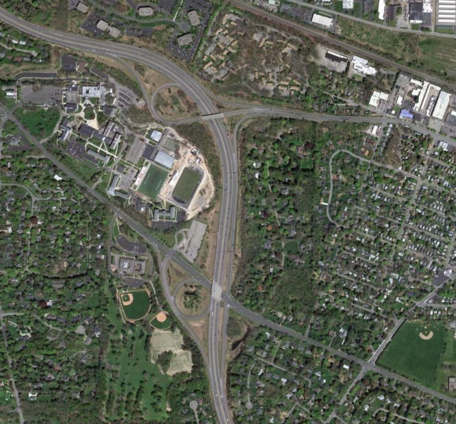 The East Rochester and NY 31F interchanges in 2011