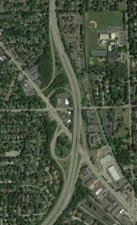 The interchange with NY 31 in 2018