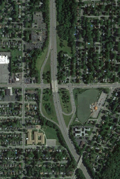 The NY 404 interchange in 2015