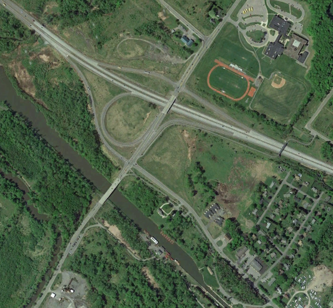 The NY 291 interchange in 2015