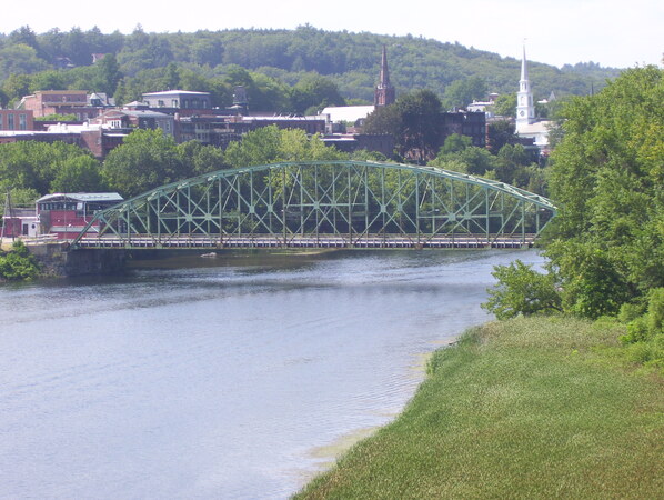 The former VT/NH 119 bridge viewed from the new bridge