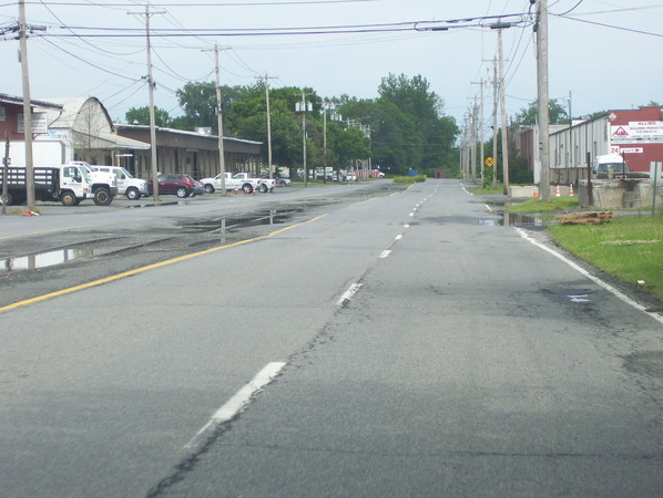 Abandoned railroad tracks on Railroad Avenue